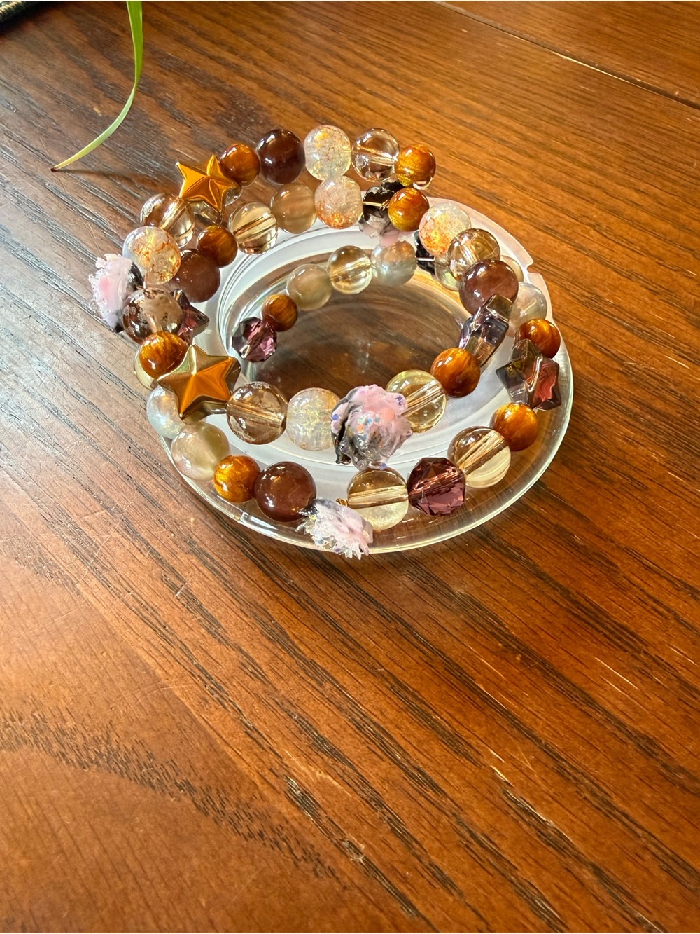 Handcrafted Brown and Gold Beaded Bracelet Set